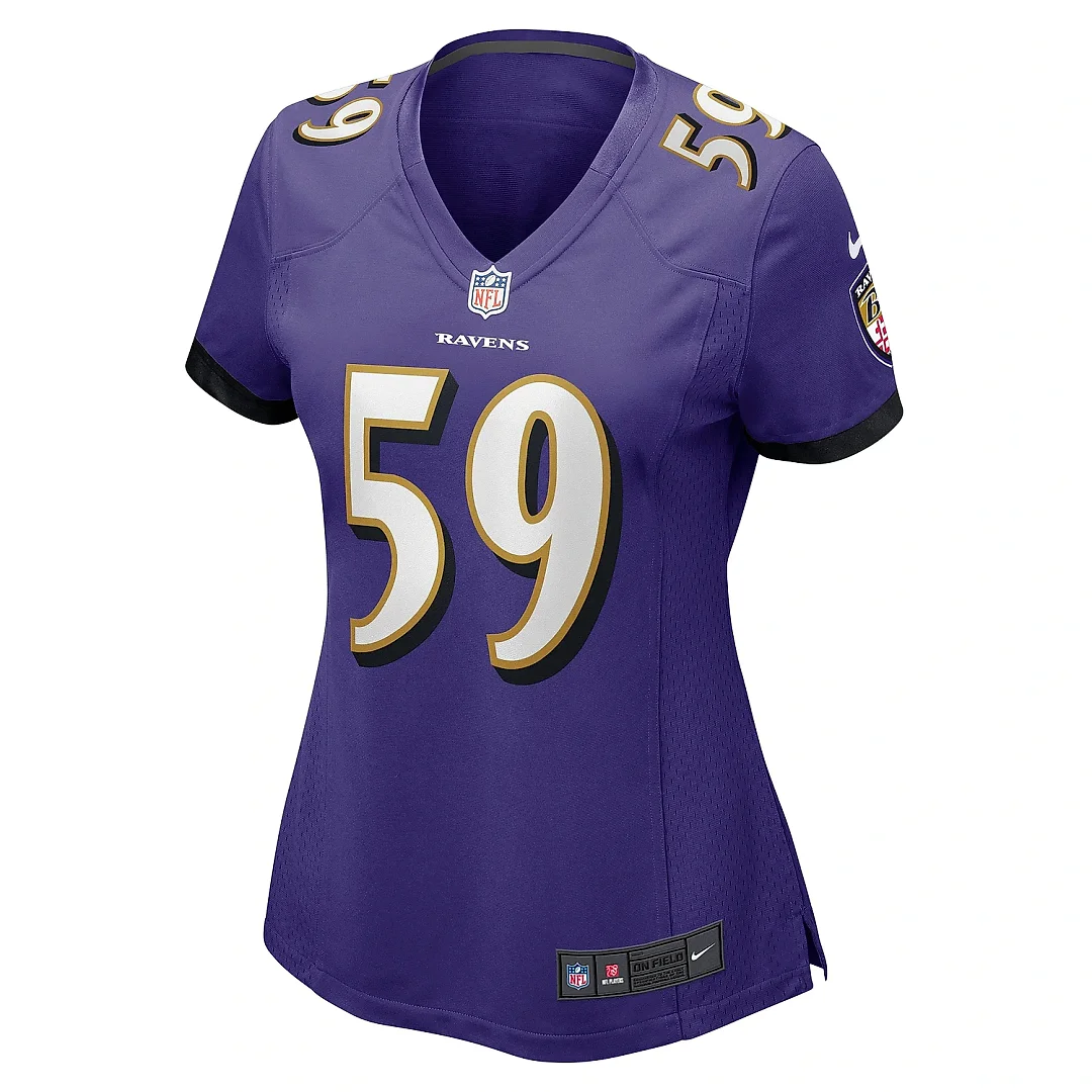 Zennovawear Women's Baltimore Ravens Malik Hamm Purple Game Jersey