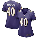 Zennovawear Women's Baltimore Ravens Malik Harrison Purple Game Jersey