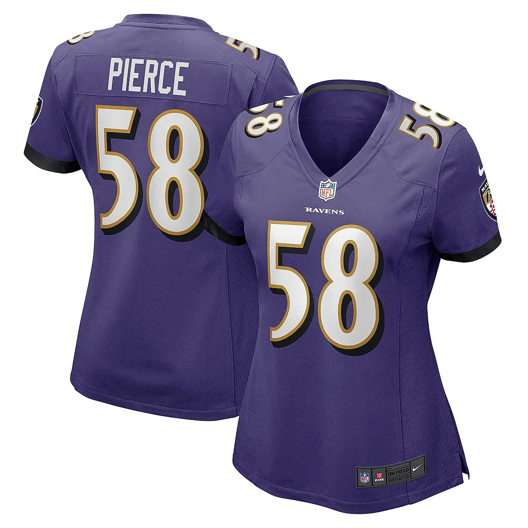 Zennovawear Women's Baltimore Ravens Michael Pierce Purple Player Game Jersey