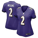 Zennovawear Women's Baltimore Ravens Nate Wiggins Purple Game Jersey