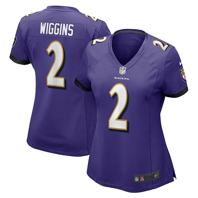 Zennovawear Women's Baltimore Ravens Nate Wiggins Purple Game Jersey