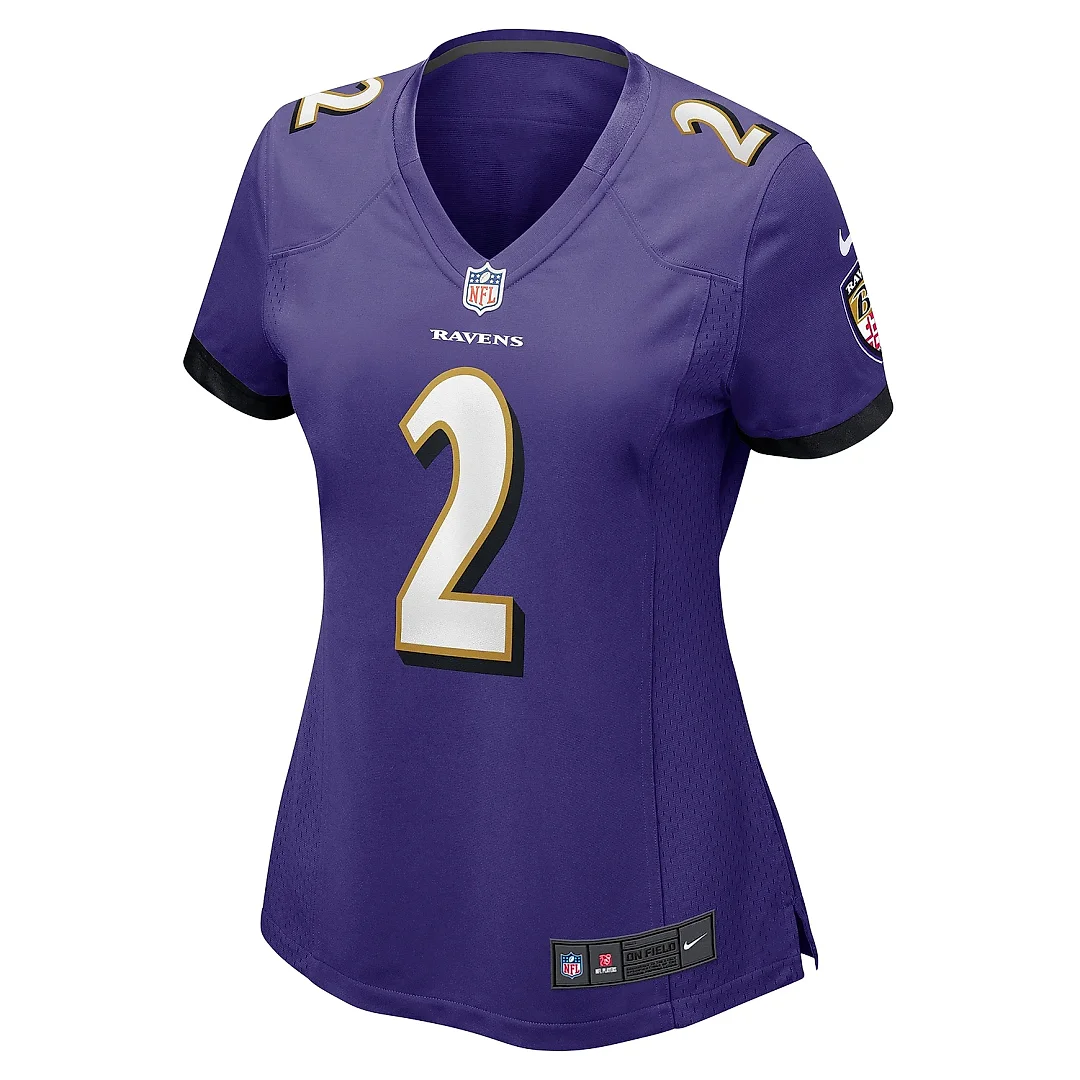 Zennovawear Women's Baltimore Ravens Nate Wiggins Purple Game Jersey