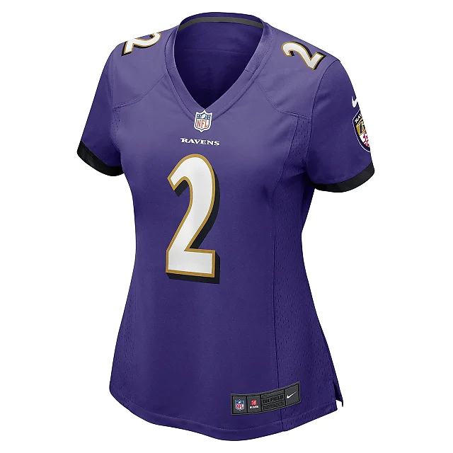 Zennovawear Women's Baltimore Ravens Nate Wiggins Purple Game Jersey