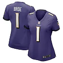 Zennovawear Women's Baltimore Ravens Number 1 Bride Purple Game Jersey