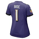 Zennovawear Women's Baltimore Ravens Number 1 Bride Purple Game Jersey