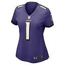 Zennovawear Women's Baltimore Ravens Number 1 Bride Purple Game Jersey