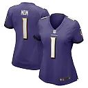 Zennovawear Women's Baltimore Ravens Number 1 Mom Purple Game Jersey