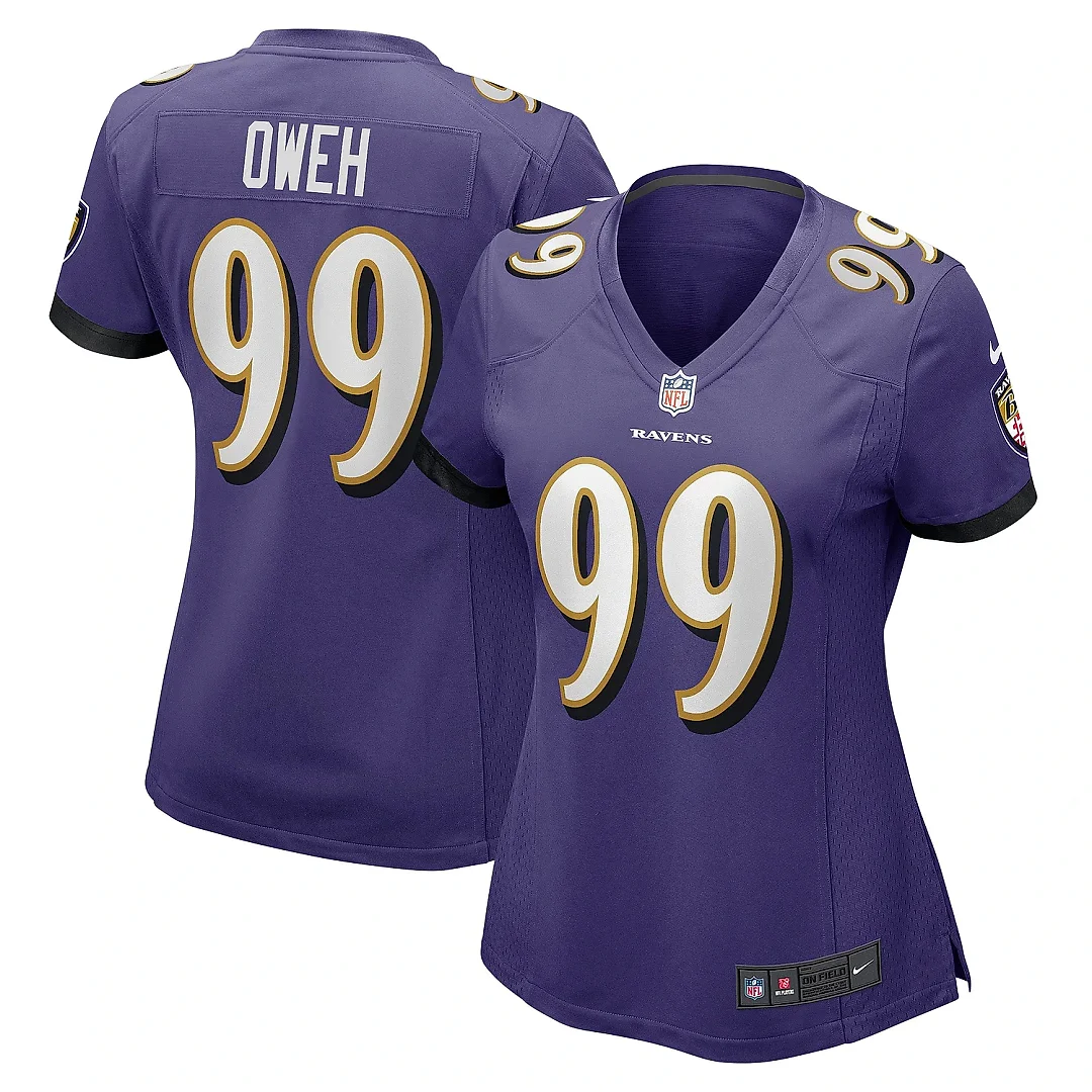 Zennovawear Women's Baltimore Ravens Odafe Oweh Purple Game Jersey