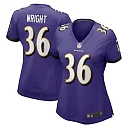 Zennovawear Women's Baltimore Ravens Owen Wright Purple Game Jersey