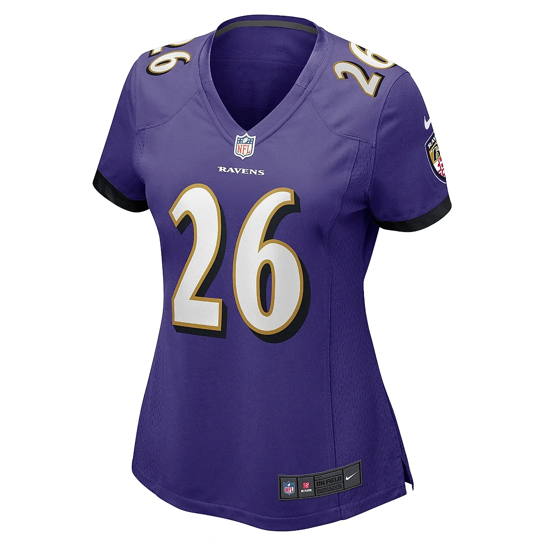Zennovawear Women's Baltimore Ravens Rasheen Ali Purple Game Jersey