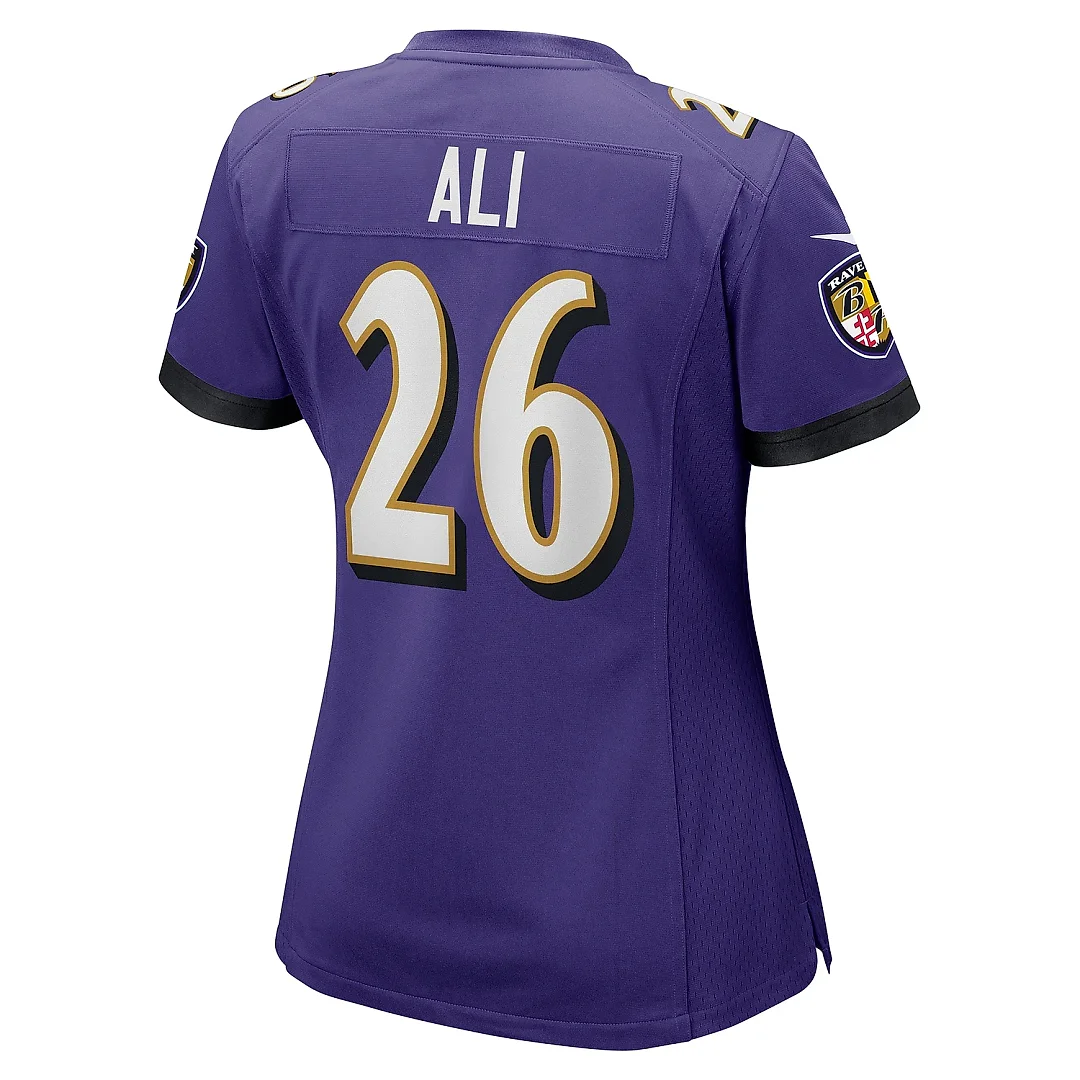 Zennovawear Women's Baltimore Ravens Rasheen Ali Purple Game Jersey