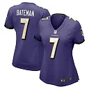 Zennovawear Women's Baltimore Ravens Rashod Bateman Purple Game Jersey