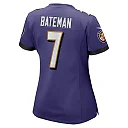 Zennovawear Women's Baltimore Ravens Rashod Bateman Purple Game Jersey
