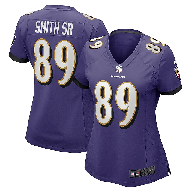 Zennovawear Women's Baltimore Ravens Steve Smith Sr. Purple Retired Player Game Jersey