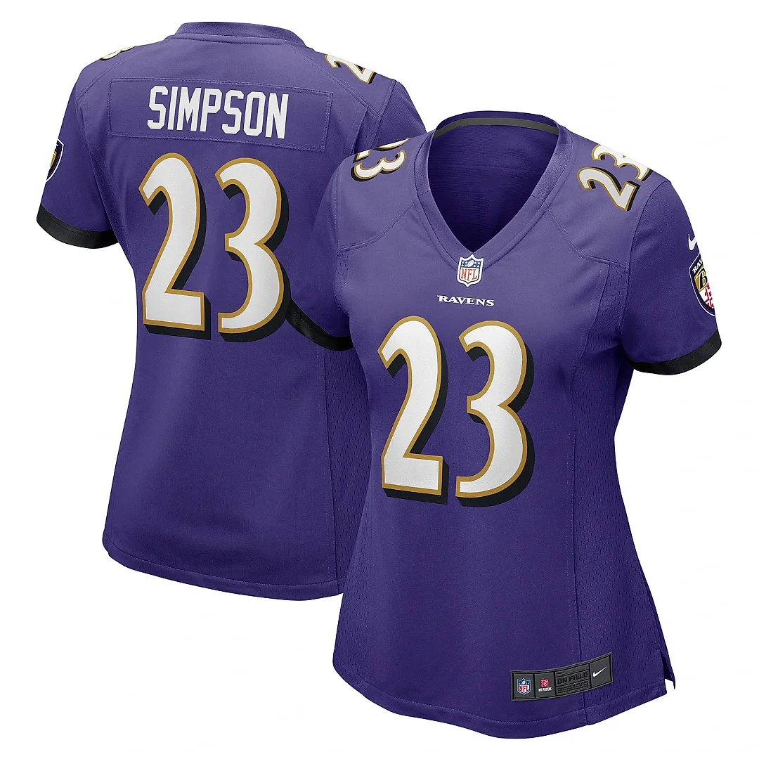 Zennovawear Women's Baltimore Ravens Trenton Simpson Purple Game Jersey