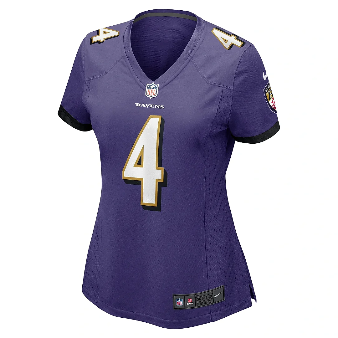 Zennovawear Women's Baltimore Ravens Zay Flowers Purple Team Game Jersey