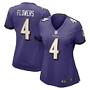 Zennovawear Women's Baltimore Ravens Zay Flowers Purple Team Game Jersey
