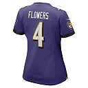 Zennovawear Women's Baltimore Ravens Zay Flowers Purple Team Game Jersey