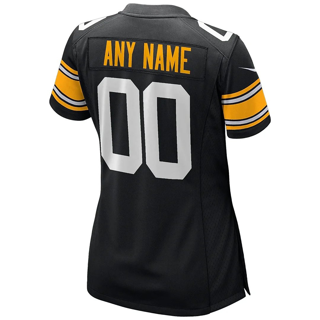 Zennovawear Women's Black Pittsburgh Steelers Alternate Custom Game Jersey