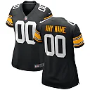 Zennovawear Women's Black Pittsburgh Steelers Alternate Custom Game Jersey