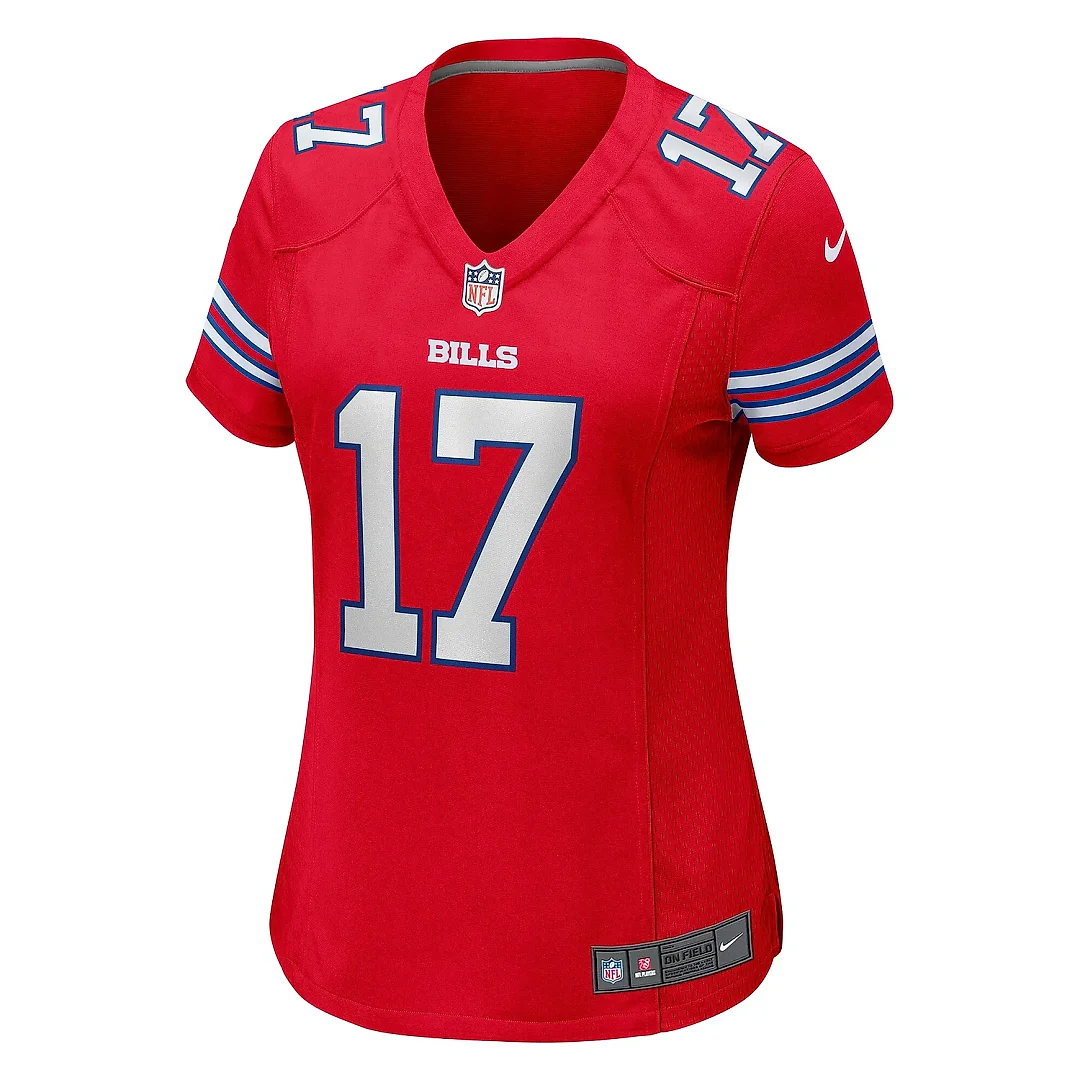 Zennovawear Women's Buffalo Bills Josh Allen Red Player Jersey