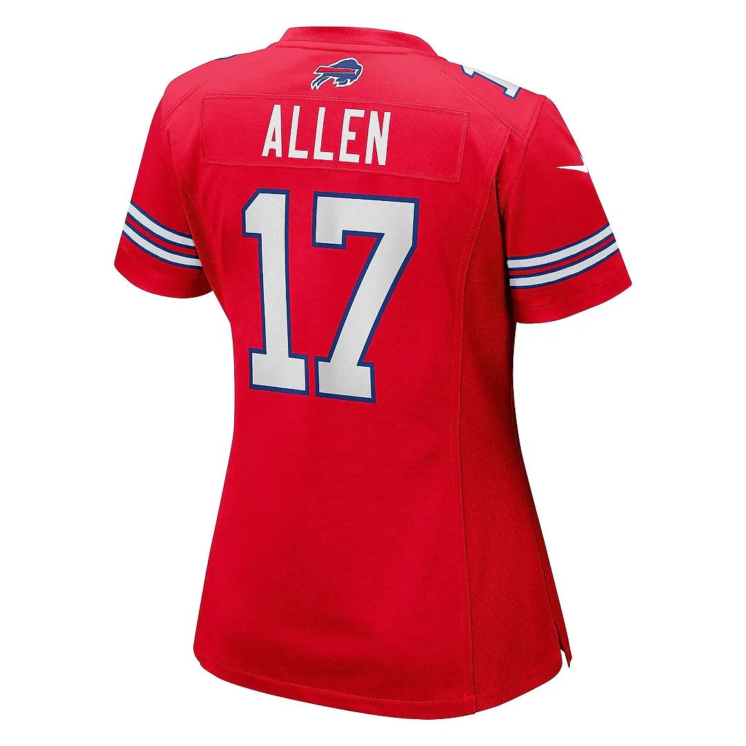 Zennovawear Women's Buffalo Bills Josh Allen Red Player Jersey