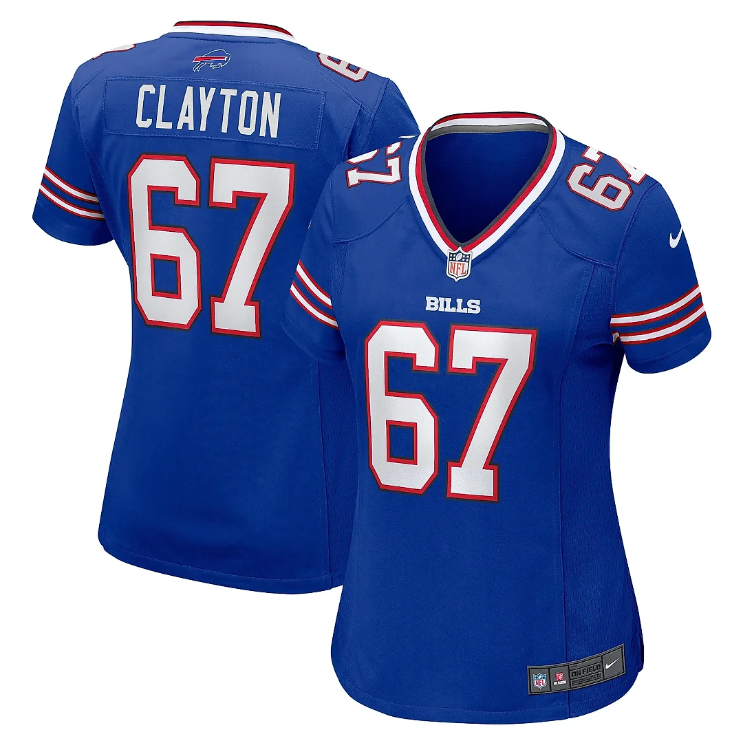 Zennovawear Women's Buffalo Bills Travis Clayton Royal Game Jersey