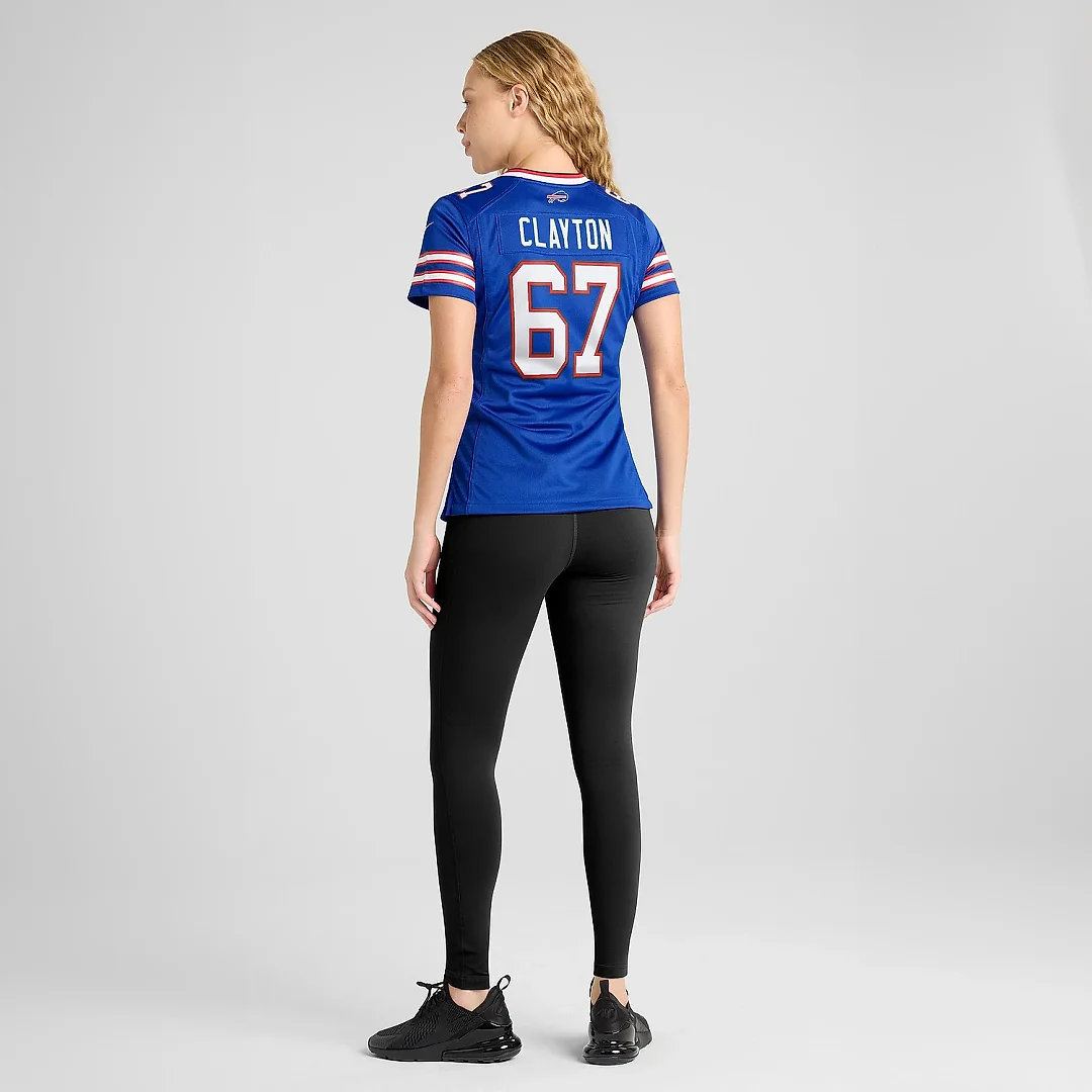 Zennovawear Women's Buffalo Bills Travis Clayton Royal Game Jersey