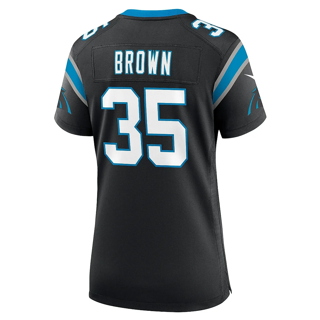Zennovawear Women's Carolina Panthers Anthony Brown Black Game Jersey