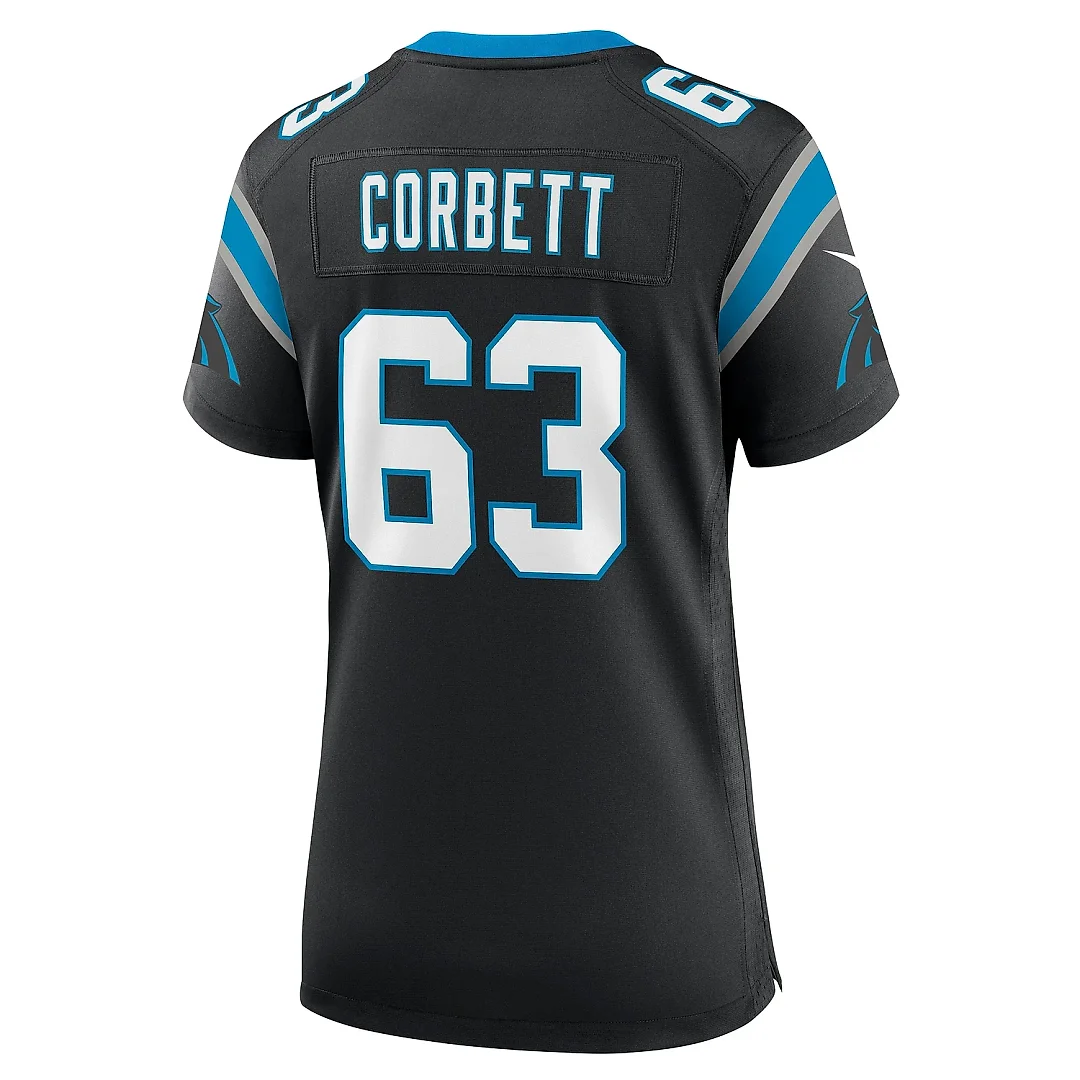 Zennovawear Women's Carolina Panthers Austin Corbett Black Team Game Jersey