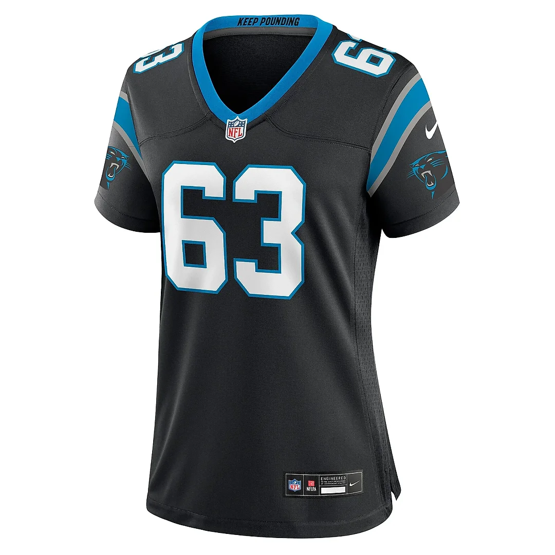 Zennovawear Women's Carolina Panthers Austin Corbett Black Team Game Jersey
