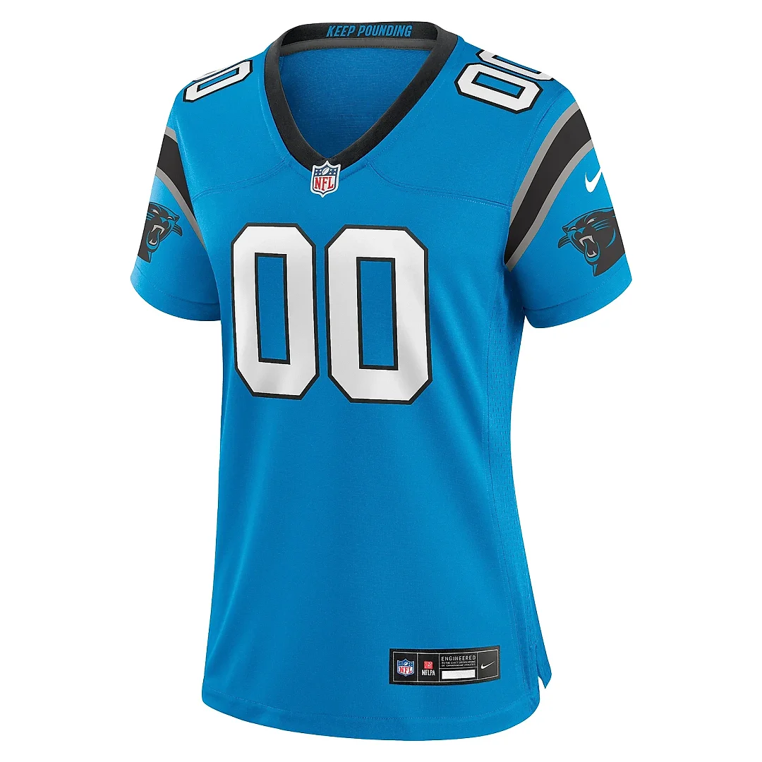 Zennovawear Women's Carolina Panthers Blue Alternate Custom Game Jersey