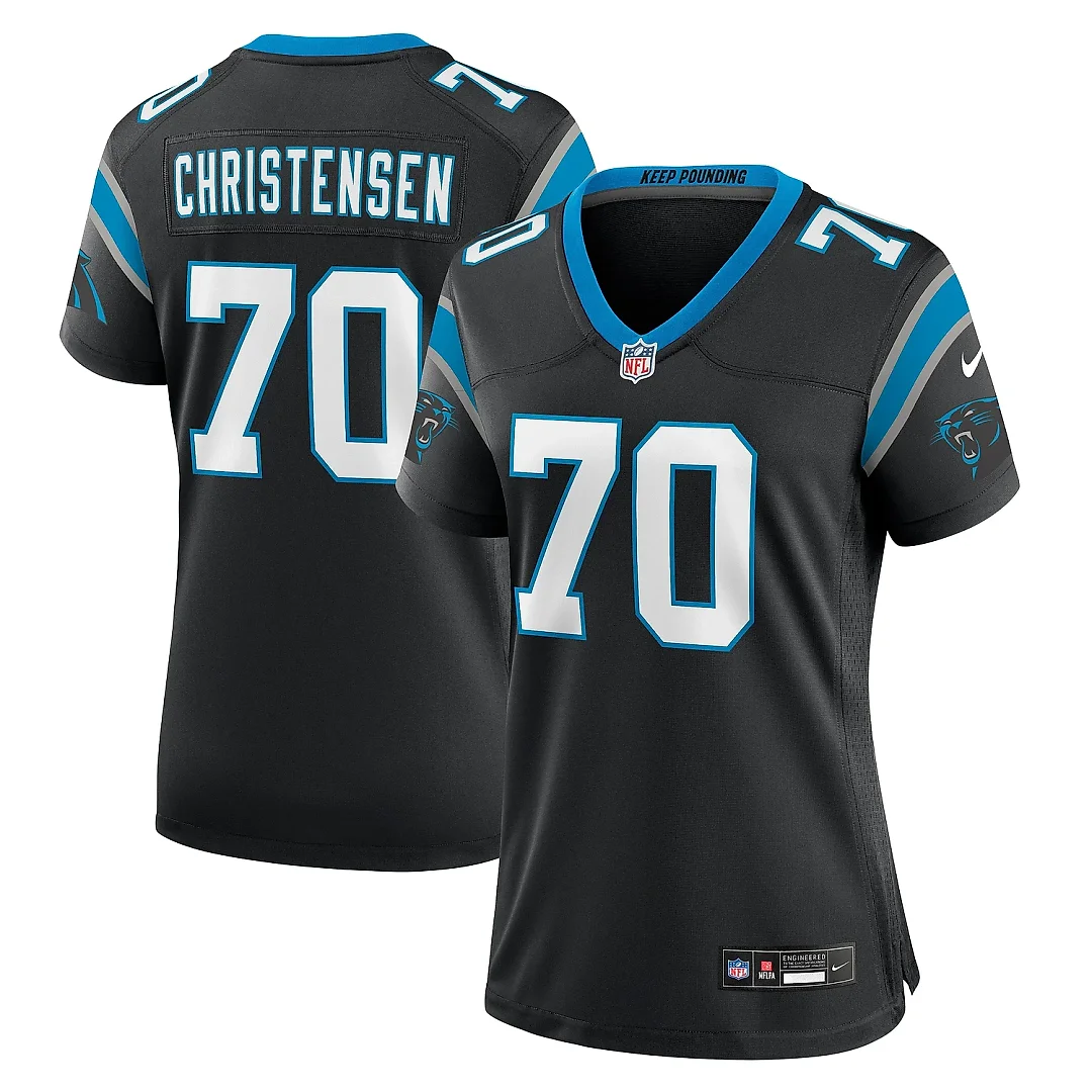 Zennovawear Women's Carolina Panthers Brady Christensen Black Team Game Jersey