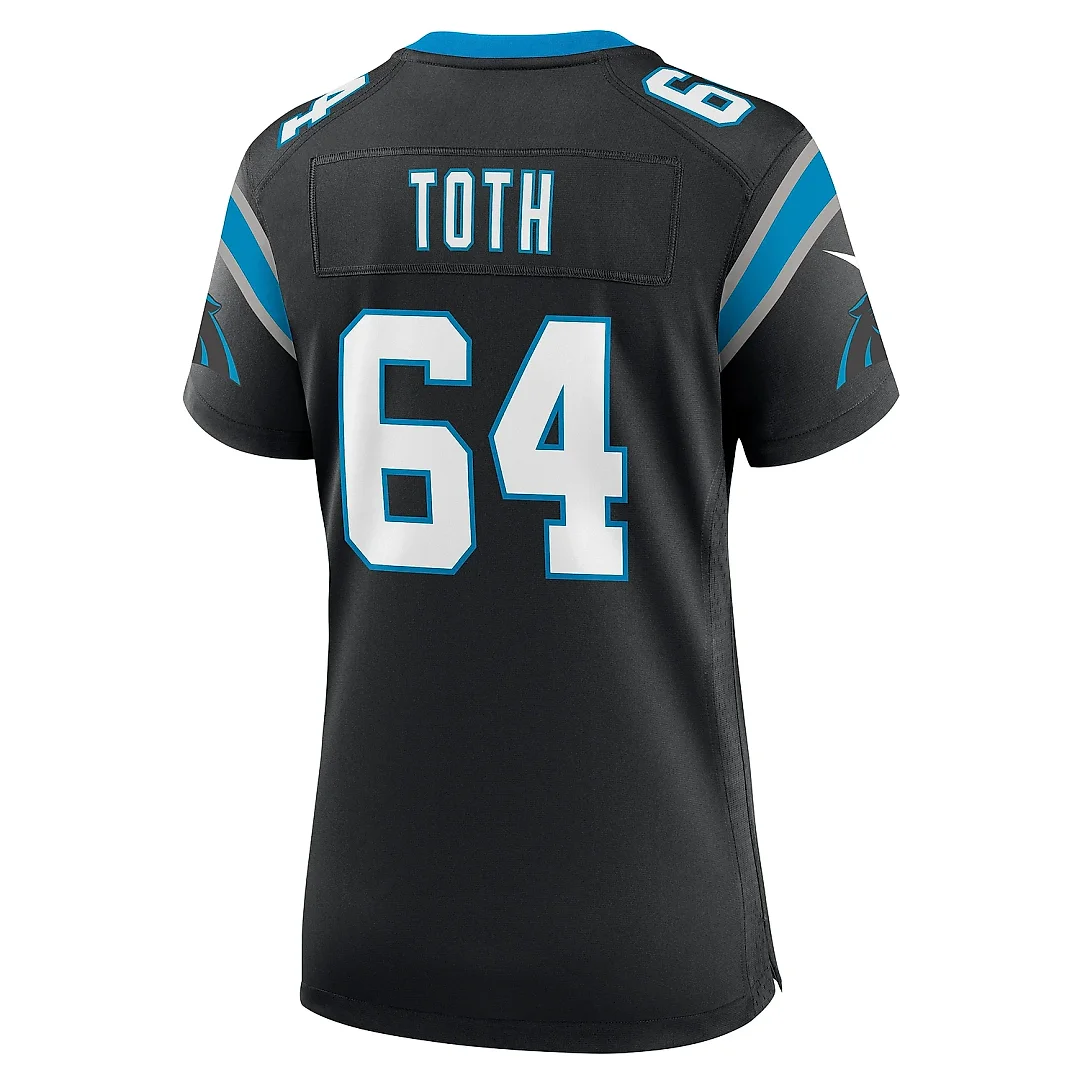 Zennovawear Women's Carolina Panthers Brett Toth Black Game Jersey