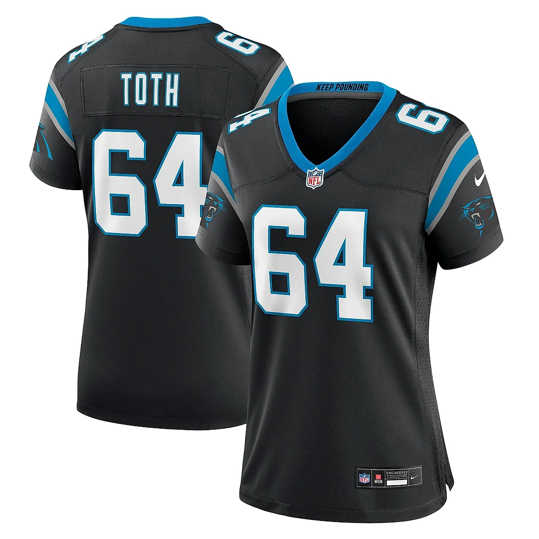Zennovawear Women's Carolina Panthers Brett Toth Black Game Jersey