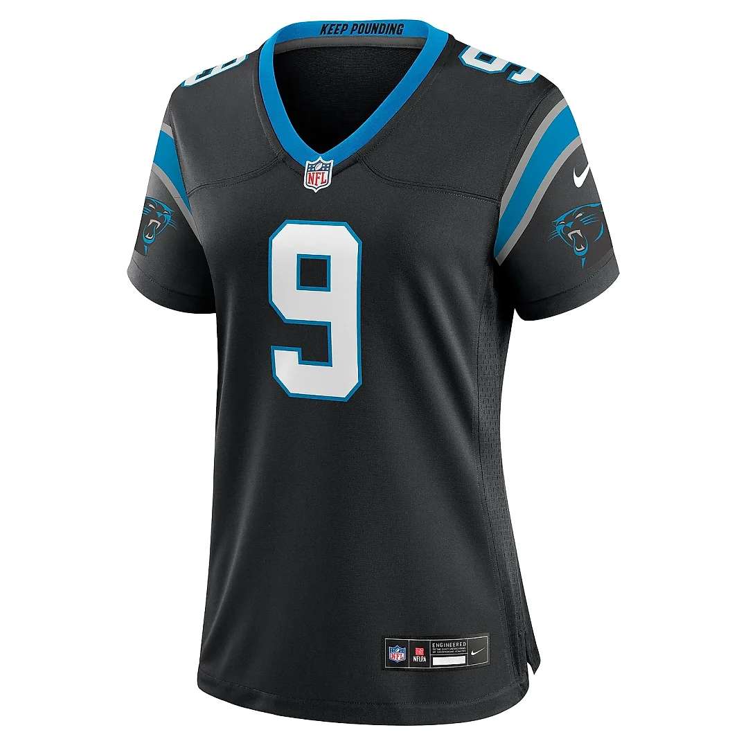 Zennovawear Women's Carolina Panthers Bryce Young Black Team Game Jersey