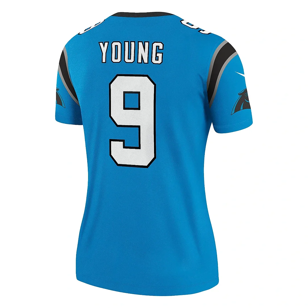 Zennovawear Women's Carolina Panthers Bryce Young Blue Alternate Legend Player Performance Top