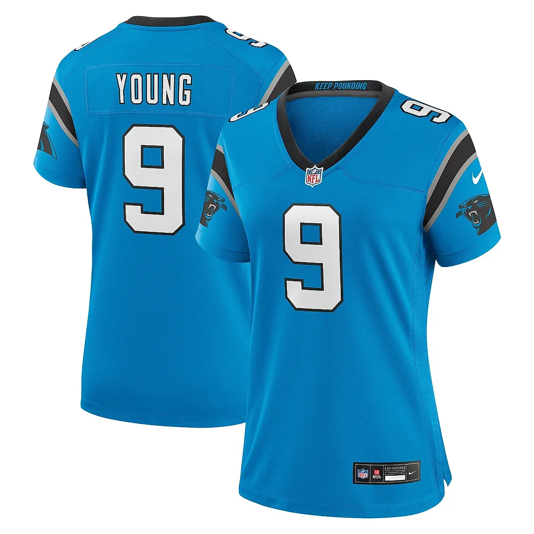 Zennovawear Women's Carolina Panthers Bryce Young Blue Player Jersey