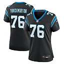 Zennovawear Women's Carolina Panthers Calvin Throckmorton Black Team Game Jersey