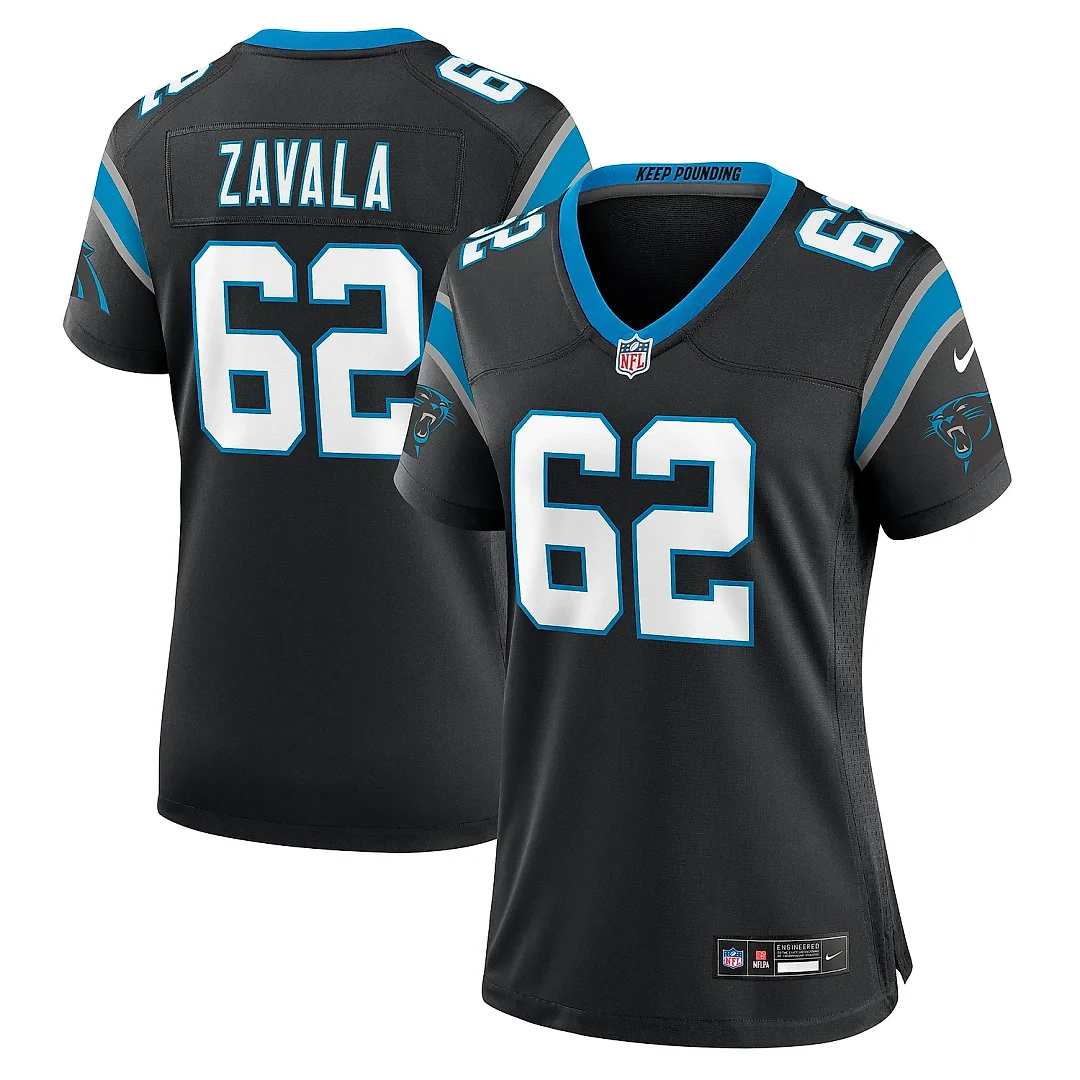 Zennovawear Women's Carolina Panthers Chandler Zavala Black Game Jersey