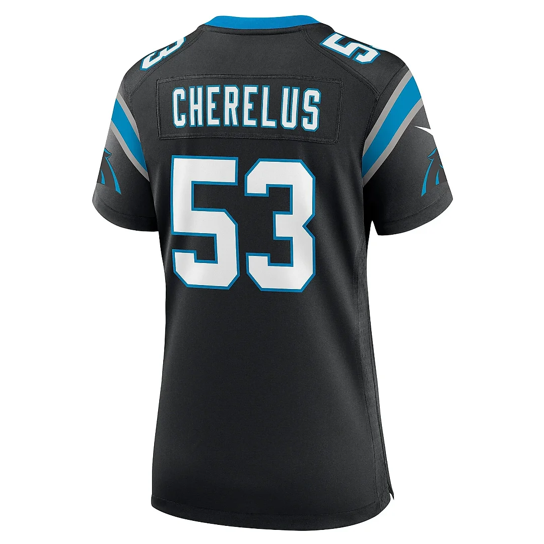 Zennovawear Women's Carolina Panthers Claudin Cherelus Black Team Game Jersey
