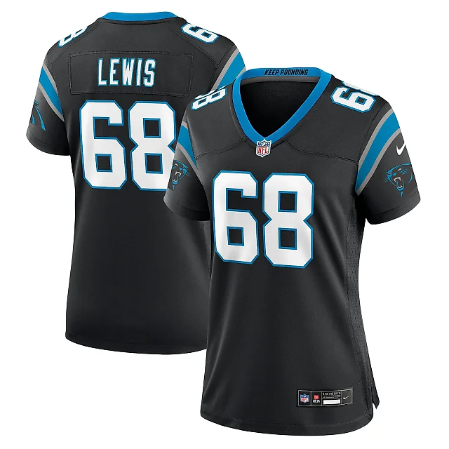 Zennovawear Women's Carolina Panthers Damien Lewis Black Game Jersey