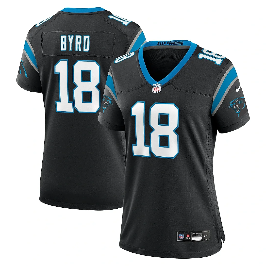 Zennovawear Women's Carolina Panthers Damiere Byrd Black Game Player Jersey