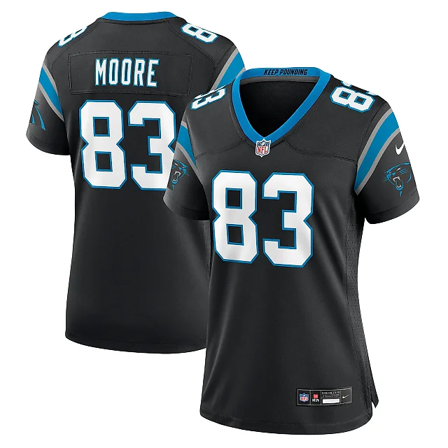 Zennovawear Women's Carolina Panthers David Moore Black Game Jersey