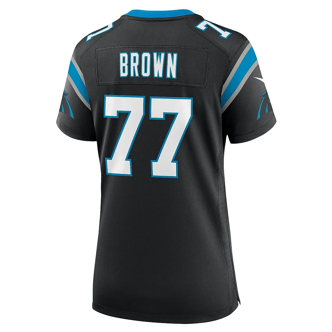 Zennovawear Women's Carolina Panthers Deonte Brown Black Team Game Jersey