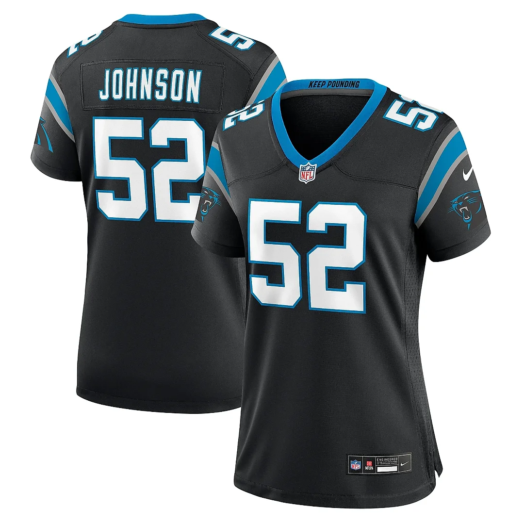 Zennovawear Women's Carolina Panthers DJ Johnson Black Game Jersey