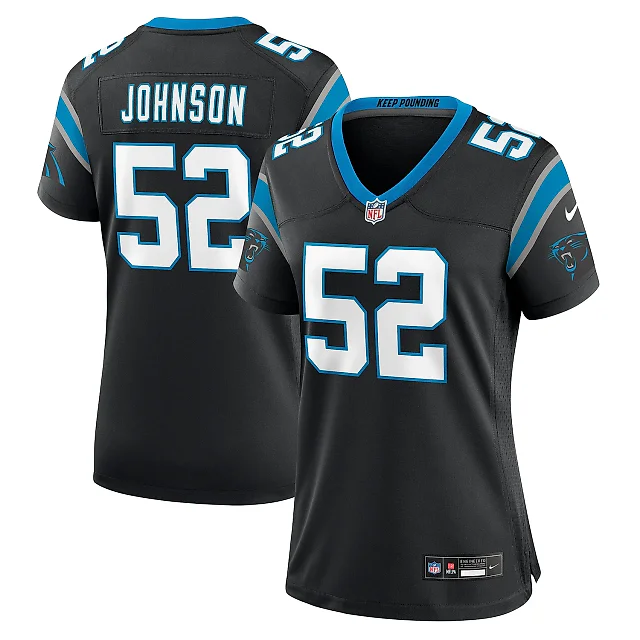 Zennovawear Women's Carolina Panthers DJ Johnson Black Game Jersey