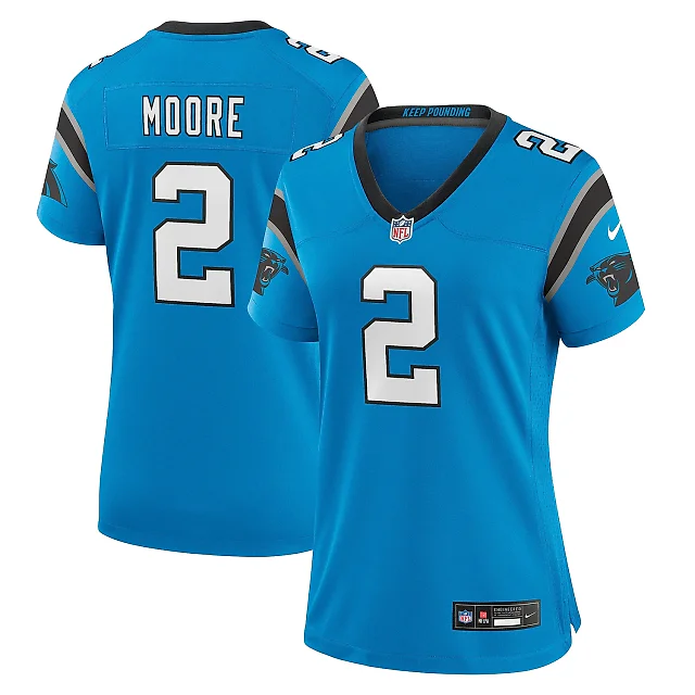 Zennovawear Women's Carolina Panthers D.J. Moore Blue Player Jersey