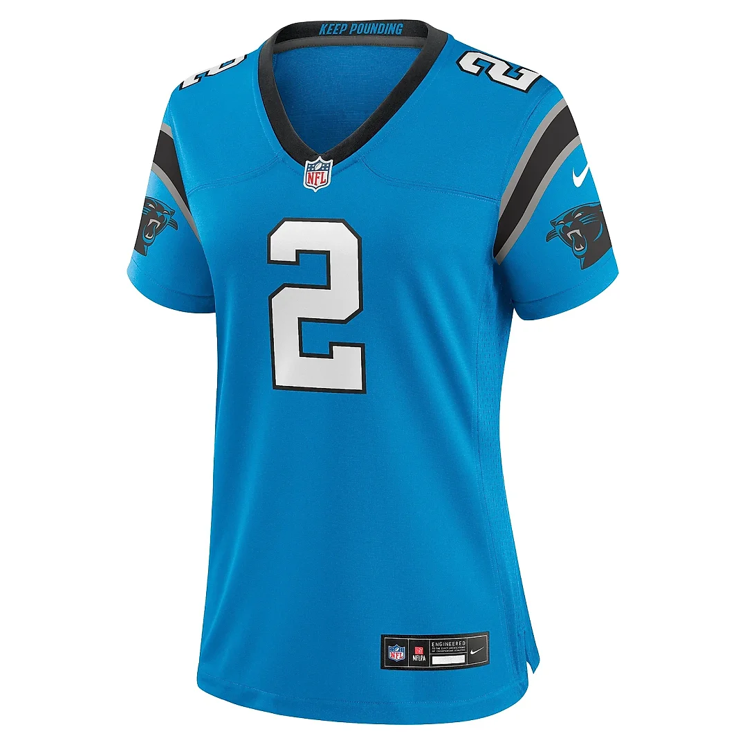 Zennovawear Women's Carolina Panthers D.J. Moore Blue Player Jersey