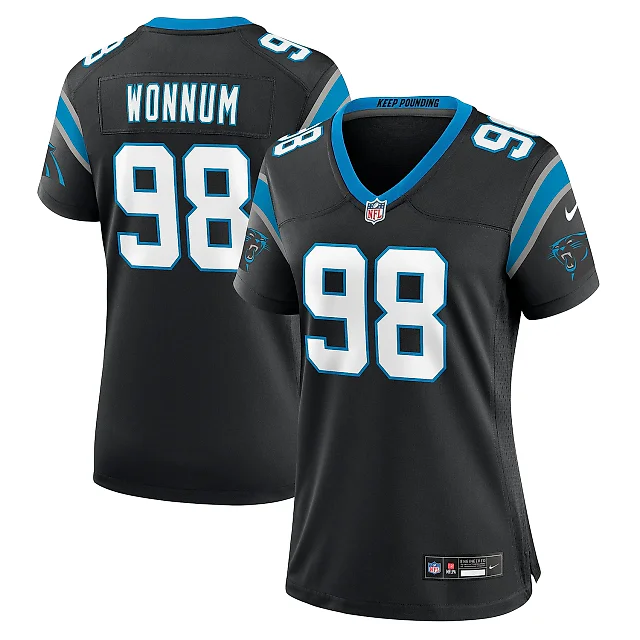 Zennovawear Women's Carolina Panthers D.J. Wonnum Black Game Jersey